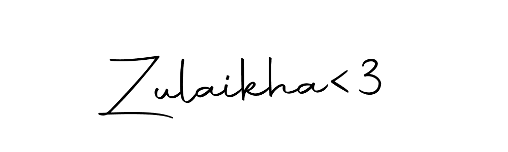 Also we have Zulaikha<3 name is the best signature style. Create professional handwritten signature collection using Autography-DOLnW autograph style. Zulaikha<3 signature style 10 images and pictures png
