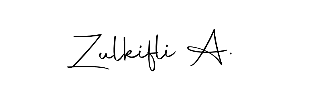 How to make Zulkifli A. name signature. Use Autography-DOLnW style for creating short signs online. This is the latest handwritten sign. Zulkifli A. signature style 10 images and pictures png