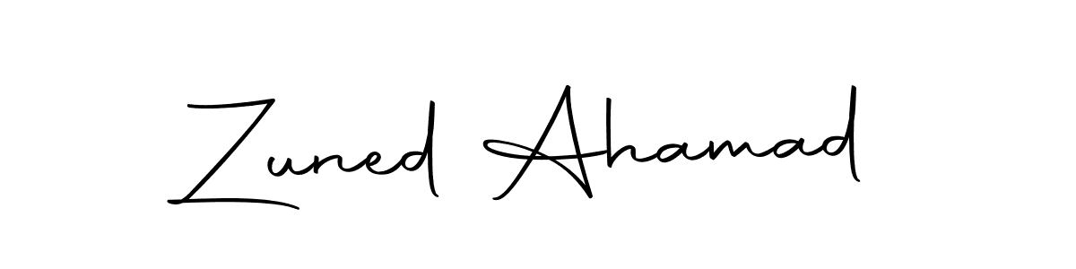 Make a beautiful signature design for name Zuned Ahamad. With this signature (Autography-DOLnW) style, you can create a handwritten signature for free. Zuned Ahamad signature style 10 images and pictures png