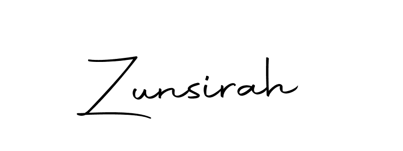 Create a beautiful signature design for name Zunsirah. With this signature (Autography-DOLnW) fonts, you can make a handwritten signature for free. Zunsirah signature style 10 images and pictures png