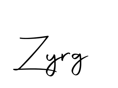Create a beautiful signature design for name Zyrg. With this signature (Autography-DOLnW) fonts, you can make a handwritten signature for free. Zyrg signature style 10 images and pictures png