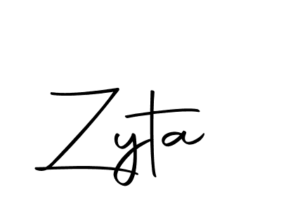 Use a signature maker to create a handwritten signature online. With this signature software, you can design (Autography-DOLnW) your own signature for name Zyta. Zyta signature style 10 images and pictures png