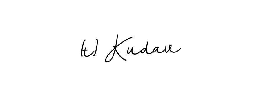 Create a beautiful signature design for name (t) Kudav. With this signature (BallpointsItalic-DORy9) fonts, you can make a handwritten signature for free. (t) Kudav signature style 11 images and pictures png