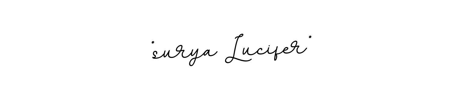 Use a signature maker to create a handwritten signature online. With this signature software, you can design (BallpointsItalic-DORy9) your own signature for name *surya Lucifer*. *surya Lucifer* signature style 11 images and pictures png