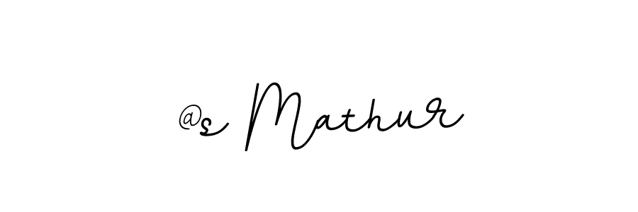 Design your own signature with our free online signature maker. With this signature software, you can create a handwritten (BallpointsItalic-DORy9) signature for name @s Mathur. @s Mathur signature style 11 images and pictures png