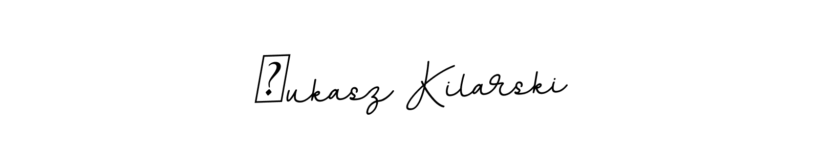 Create a beautiful signature design for name Łukasz Kilarski. With this signature (BallpointsItalic-DORy9) fonts, you can make a handwritten signature for free. Łukasz Kilarski signature style 11 images and pictures png