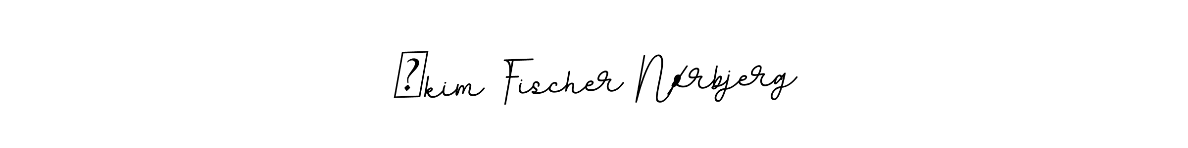 How to make ​kim Fischer Nørbjerg name signature. Use BallpointsItalic-DORy9 style for creating short signs online. This is the latest handwritten sign. ​kim Fischer Nørbjerg signature style 11 images and pictures png