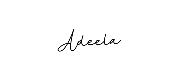 The best way (BallpointsItalic-DORy9) to make a short signature is to pick only two or three words in your name. The name  Adeela include a total of six letters. For converting this name.  Adeela signature style 11 images and pictures png