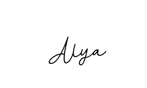 Design your own signature with our free online signature maker. With this signature software, you can create a handwritten (BallpointsItalic-DORy9) signature for name  Alya.  Alya signature style 11 images and pictures png