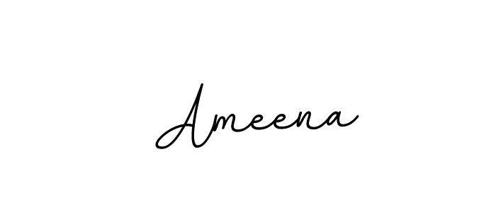 Make a beautiful signature design for name  Ameena. With this signature (BallpointsItalic-DORy9) style, you can create a handwritten signature for free.  Ameena signature style 11 images and pictures png