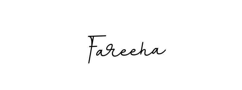 Design your own signature with our free online signature maker. With this signature software, you can create a handwritten (BallpointsItalic-DORy9) signature for name  Fareeha.  Fareeha signature style 11 images and pictures png