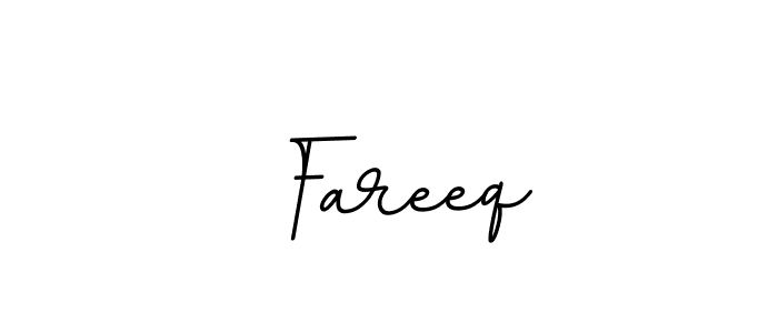 Use a signature maker to create a handwritten signature online. With this signature software, you can design (BallpointsItalic-DORy9) your own signature for name  Fareeq.  Fareeq signature style 11 images and pictures png