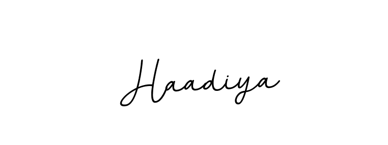 Design your own signature with our free online signature maker. With this signature software, you can create a handwritten (BallpointsItalic-DORy9) signature for name  Haadiya.  Haadiya signature style 11 images and pictures png