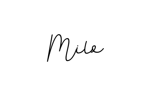 Use a signature maker to create a handwritten signature online. With this signature software, you can design (BallpointsItalic-DORy9) your own signature for name  Milo.  Milo signature style 11 images and pictures png