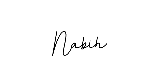 The best way (BallpointsItalic-DORy9) to make a short signature is to pick only two or three words in your name. The name  Nabih include a total of six letters. For converting this name.  Nabih signature style 11 images and pictures png