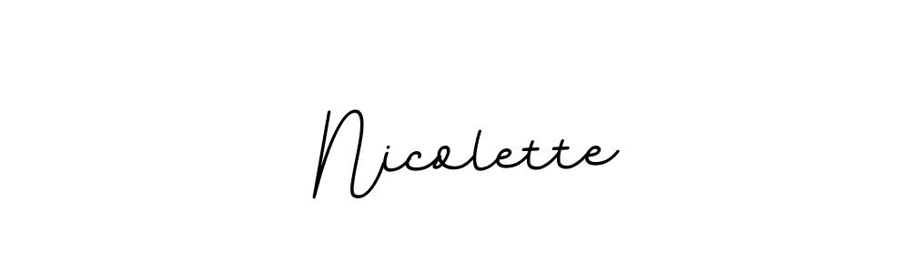 Design your own signature with our free online signature maker. With this signature software, you can create a handwritten (BallpointsItalic-DORy9) signature for name  Nicolette.  Nicolette signature style 11 images and pictures png