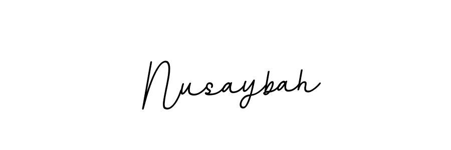 The best way (BallpointsItalic-DORy9) to make a short signature is to pick only two or three words in your name. The name  Nusaybah include a total of six letters. For converting this name.  Nusaybah signature style 11 images and pictures png