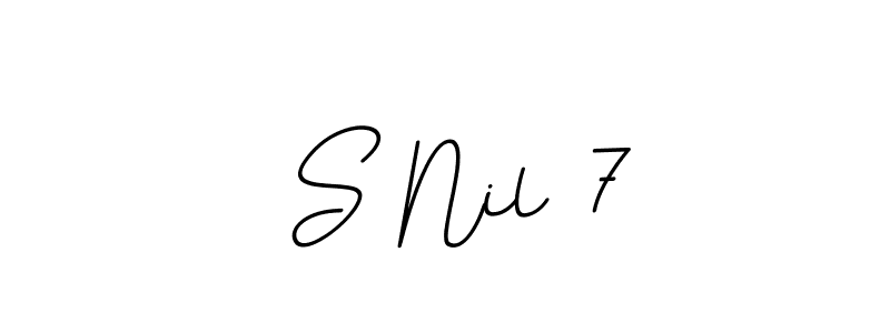 Similarly BallpointsItalic-DORy9 is the best handwritten signature design. Signature creator online .You can use it as an online autograph creator for name  S Nil 7.  S Nil 7 signature style 11 images and pictures png