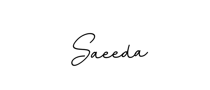 Create a beautiful signature design for name  Saeeda. With this signature (BallpointsItalic-DORy9) fonts, you can make a handwritten signature for free.  Saeeda signature style 11 images and pictures png