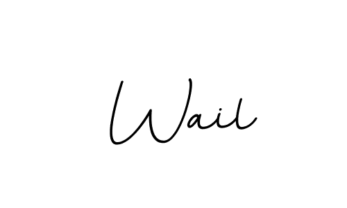 The best way (BallpointsItalic-DORy9) to make a short signature is to pick only two or three words in your name. The name  Wail include a total of six letters. For converting this name.  Wail signature style 11 images and pictures png