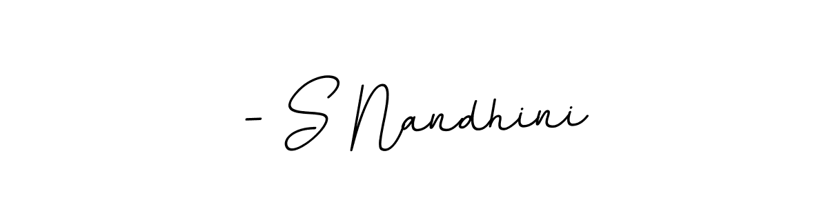 Use a signature maker to create a handwritten signature online. With this signature software, you can design (BallpointsItalic-DORy9) your own signature for name - S Nandhini. - S Nandhini signature style 11 images and pictures png