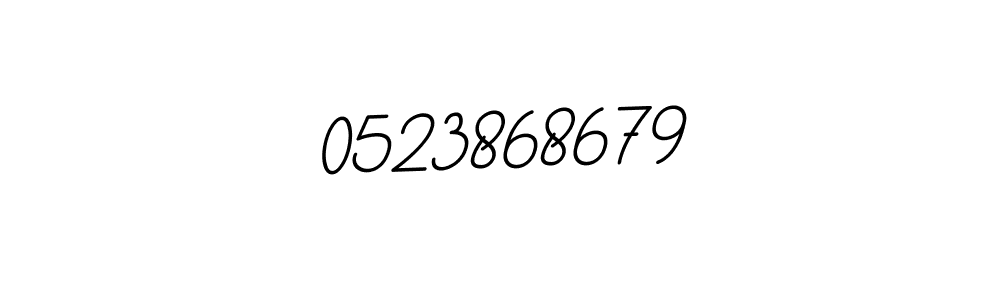 The best way (BallpointsItalic-DORy9) to make a short signature is to pick only two or three words in your name. The name 0523868679 include a total of six letters. For converting this name. 0523868679 signature style 11 images and pictures png