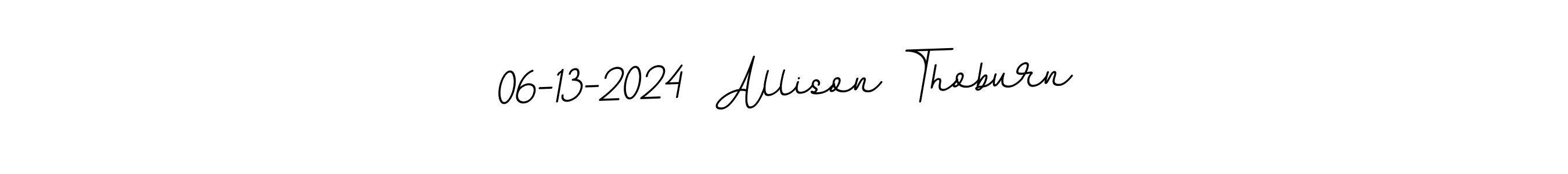 Make a short 06-13-2024  Allison Thoburn signature style. Manage your documents anywhere anytime using BallpointsItalic-DORy9. Create and add eSignatures, submit forms, share and send files easily. 06-13-2024  Allison Thoburn signature style 11 images and pictures png