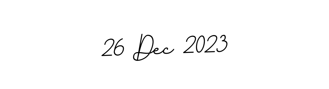 The best way (BallpointsItalic-DORy9) to make a short signature is to pick only two or three words in your name. The name 26 Dec 2023 include a total of six letters. For converting this name. 26 Dec 2023 signature style 11 images and pictures png