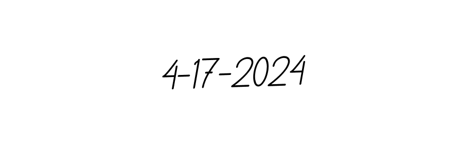 The best way (BallpointsItalic-DORy9) to make a short signature is to pick only two or three words in your name. The name 4-17-2024 include a total of six letters. For converting this name. 4-17-2024 signature style 11 images and pictures png