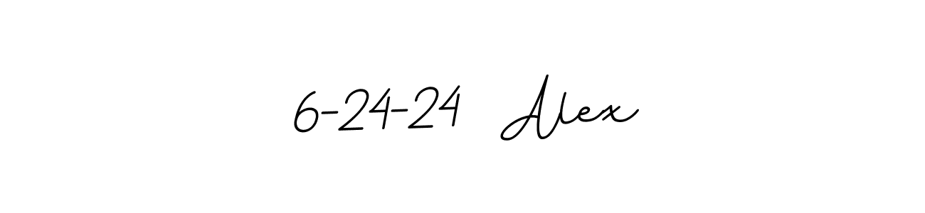 The best way (BallpointsItalic-DORy9) to make a short signature is to pick only two or three words in your name. The name 6-24-24  Alex include a total of six letters. For converting this name. 6-24-24  Alex signature style 11 images and pictures png