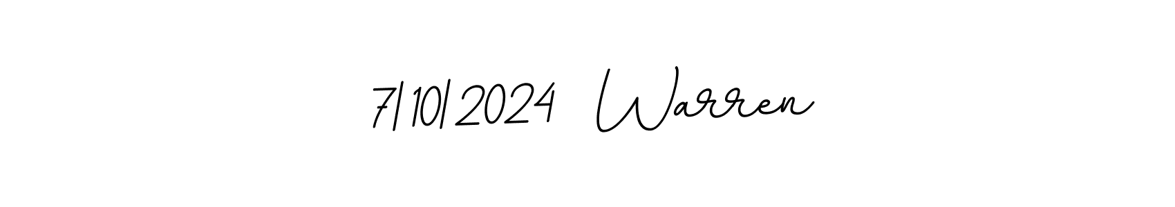 How to make 7|10|2024  Warren name signature. Use BallpointsItalic-DORy9 style for creating short signs online. This is the latest handwritten sign. 7|10|2024  Warren signature style 11 images and pictures png