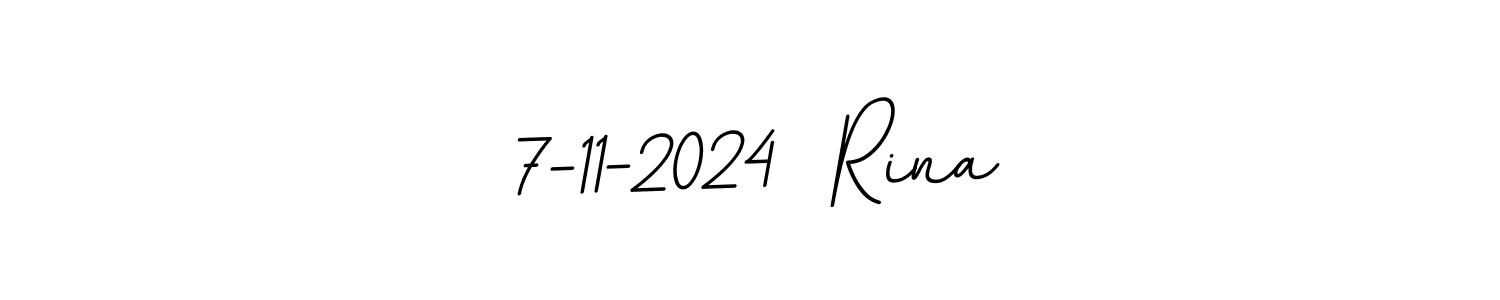 This is the best signature style for the 7-11-2024  Rina name. Also you like these signature font (BallpointsItalic-DORy9). Mix name signature. 7-11-2024  Rina signature style 11 images and pictures png