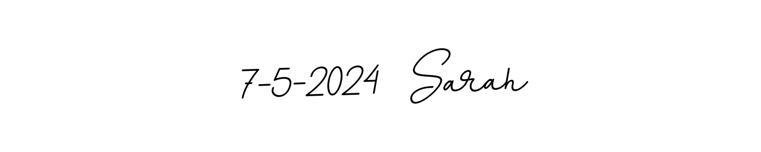 Use a signature maker to create a handwritten signature online. With this signature software, you can design (BallpointsItalic-DORy9) your own signature for name 7-5-2024  Sarah. 7-5-2024  Sarah signature style 11 images and pictures png