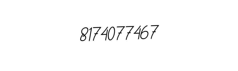 The best way (BallpointsItalic-DORy9) to make a short signature is to pick only two or three words in your name. The name 8174077467 include a total of six letters. For converting this name. 8174077467 signature style 11 images and pictures png