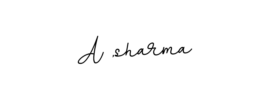 Use a signature maker to create a handwritten signature online. With this signature software, you can design (BallpointsItalic-DORy9) your own signature for name A ,sharma. A ,sharma signature style 11 images and pictures png