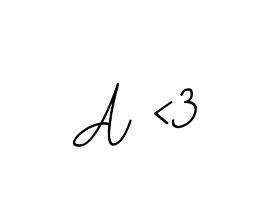 The best way (BallpointsItalic-DORy9) to make a short signature is to pick only two or three words in your name. The name A <3 include a total of six letters. For converting this name. A <3 signature style 11 images and pictures png