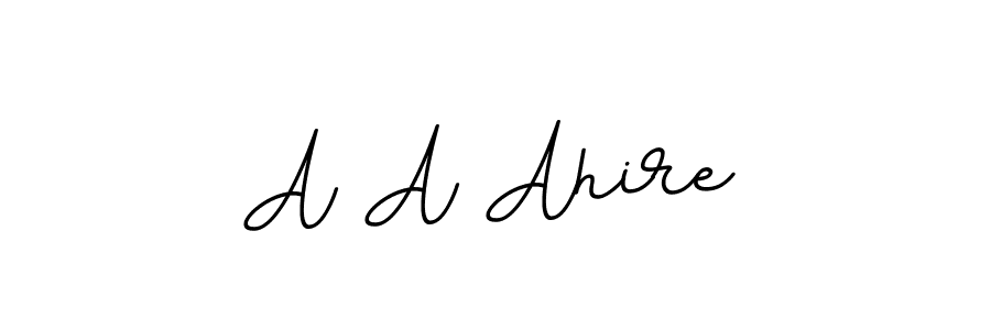 Make a beautiful signature design for name A A Ahire. With this signature (BallpointsItalic-DORy9) style, you can create a handwritten signature for free. A A Ahire signature style 11 images and pictures png