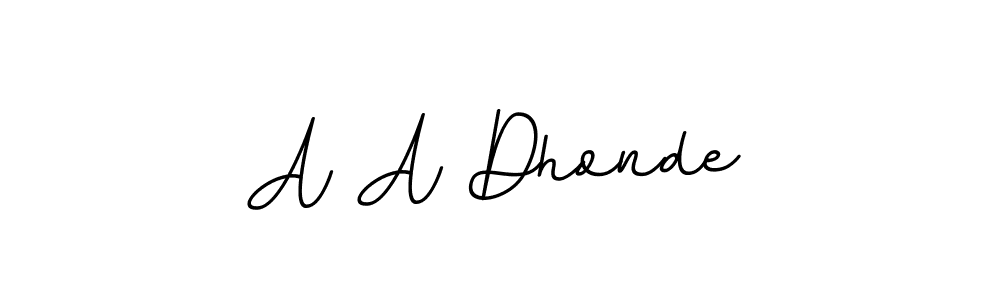 How to make A A Dhonde name signature. Use BallpointsItalic-DORy9 style for creating short signs online. This is the latest handwritten sign. A A Dhonde signature style 11 images and pictures png