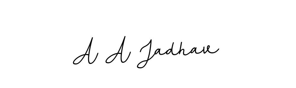 This is the best signature style for the A A Jadhav name. Also you like these signature font (BallpointsItalic-DORy9). Mix name signature. A A Jadhav signature style 11 images and pictures png