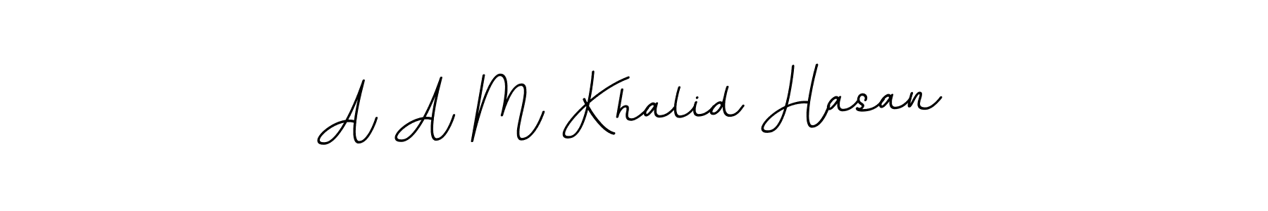 This is the best signature style for the A A M Khalid Hasan name. Also you like these signature font (BallpointsItalic-DORy9). Mix name signature. A A M Khalid Hasan signature style 11 images and pictures png