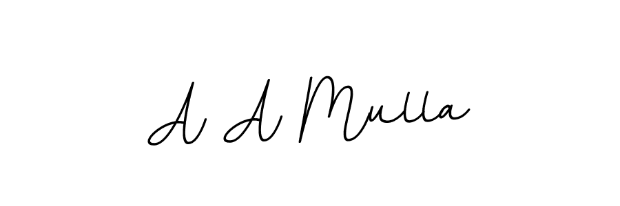 Also we have A A Mulla name is the best signature style. Create professional handwritten signature collection using BallpointsItalic-DORy9 autograph style. A A Mulla signature style 11 images and pictures png