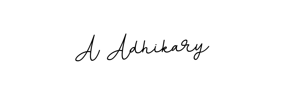 How to make A Adhikary name signature. Use BallpointsItalic-DORy9 style for creating short signs online. This is the latest handwritten sign. A Adhikary signature style 11 images and pictures png