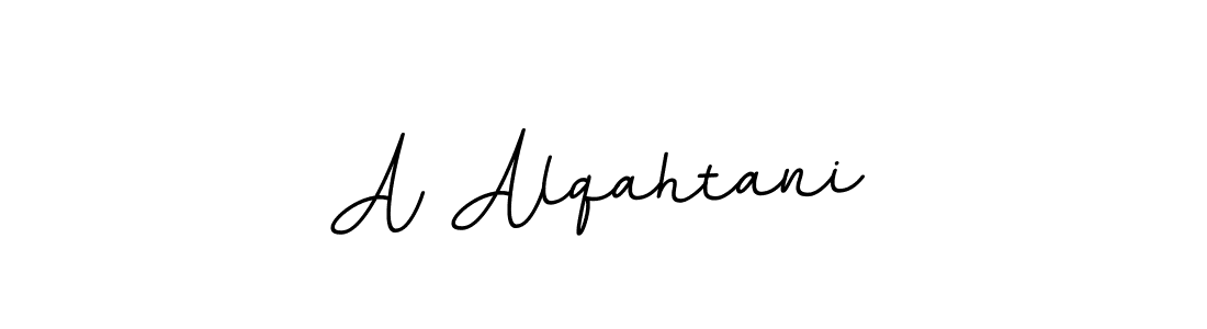 How to make A Alqahtani name signature. Use BallpointsItalic-DORy9 style for creating short signs online. This is the latest handwritten sign. A Alqahtani signature style 11 images and pictures png