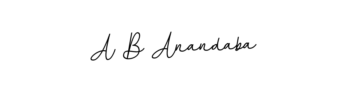 Use a signature maker to create a handwritten signature online. With this signature software, you can design (BallpointsItalic-DORy9) your own signature for name A B Anandaba. A B Anandaba signature style 11 images and pictures png