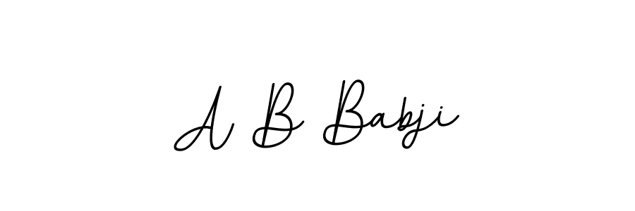 How to make A B Babji name signature. Use BallpointsItalic-DORy9 style for creating short signs online. This is the latest handwritten sign. A B Babji signature style 11 images and pictures png