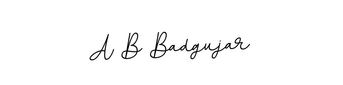 Use a signature maker to create a handwritten signature online. With this signature software, you can design (BallpointsItalic-DORy9) your own signature for name A B Badgujar. A B Badgujar signature style 11 images and pictures png