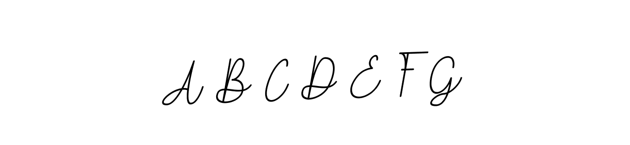 Create a beautiful signature design for name A B C D E F G. With this signature (BallpointsItalic-DORy9) fonts, you can make a handwritten signature for free. A B C D E F G signature style 11 images and pictures png