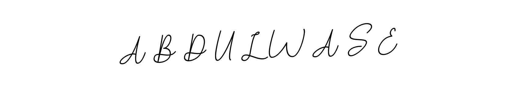 BallpointsItalic-DORy9 is a professional signature style that is perfect for those who want to add a touch of class to their signature. It is also a great choice for those who want to make their signature more unique. Get A B D U L W A S E name to fancy signature for free. A B D U L W A S E signature style 11 images and pictures png
