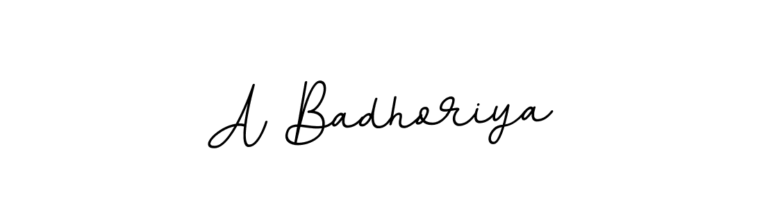 How to make A Badhoriya name signature. Use BallpointsItalic-DORy9 style for creating short signs online. This is the latest handwritten sign. A Badhoriya signature style 11 images and pictures png