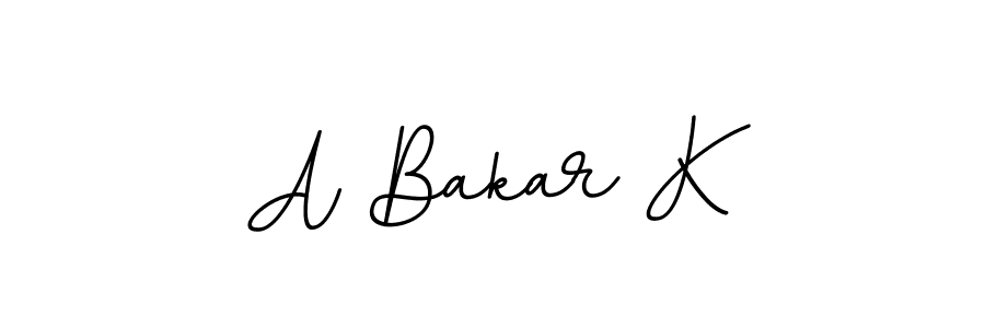 How to make A Bakar K name signature. Use BallpointsItalic-DORy9 style for creating short signs online. This is the latest handwritten sign. A Bakar K signature style 11 images and pictures png